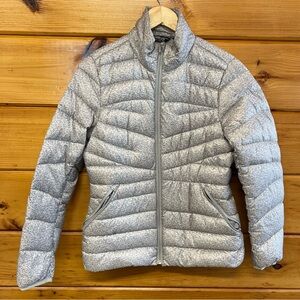 Lands' End Women's Puffer Down Filled Puffer Coat Winter Beige Jacket XS 2-4